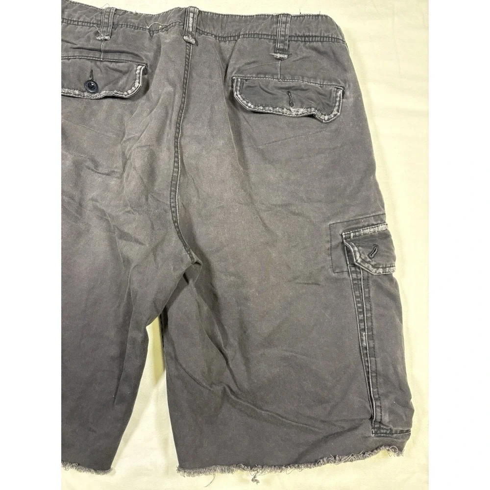 American Eagle Brown Faded Distressed Cargo Short Vintage 90s 36
